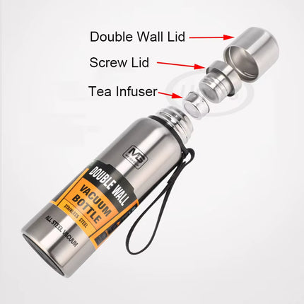 VoltHeater Thermos Flask — Stainless Steel | Double Wall | With Carry Bag