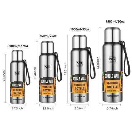 VoltHeater Thermos Flask — Stainless Steel | Double Wall | With Carry Bag